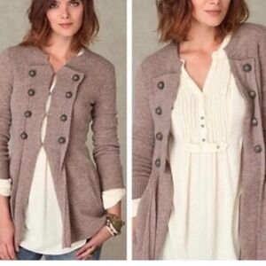 Free People Preppy Chic‎ Military Moments Woll Cardigan Sweater
